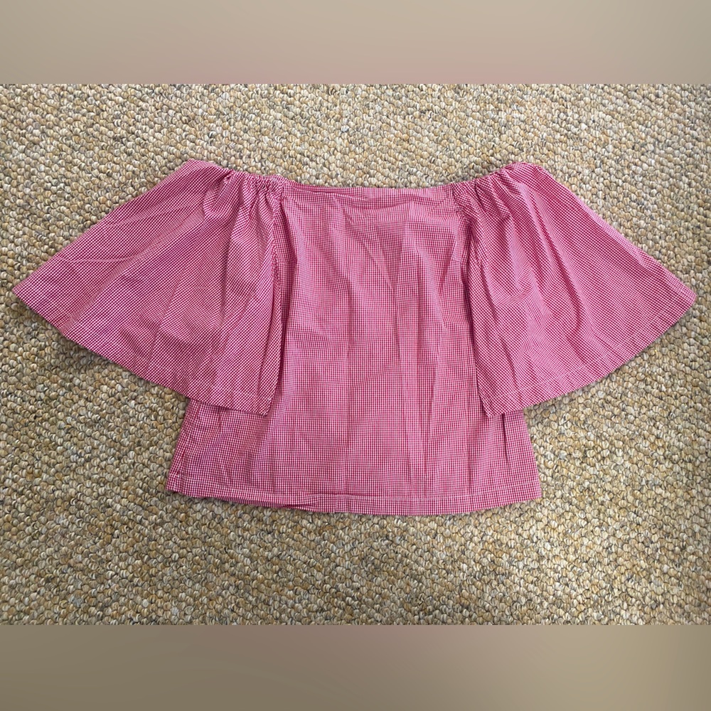 Banana Republic Off the Shoulder Gingham Top